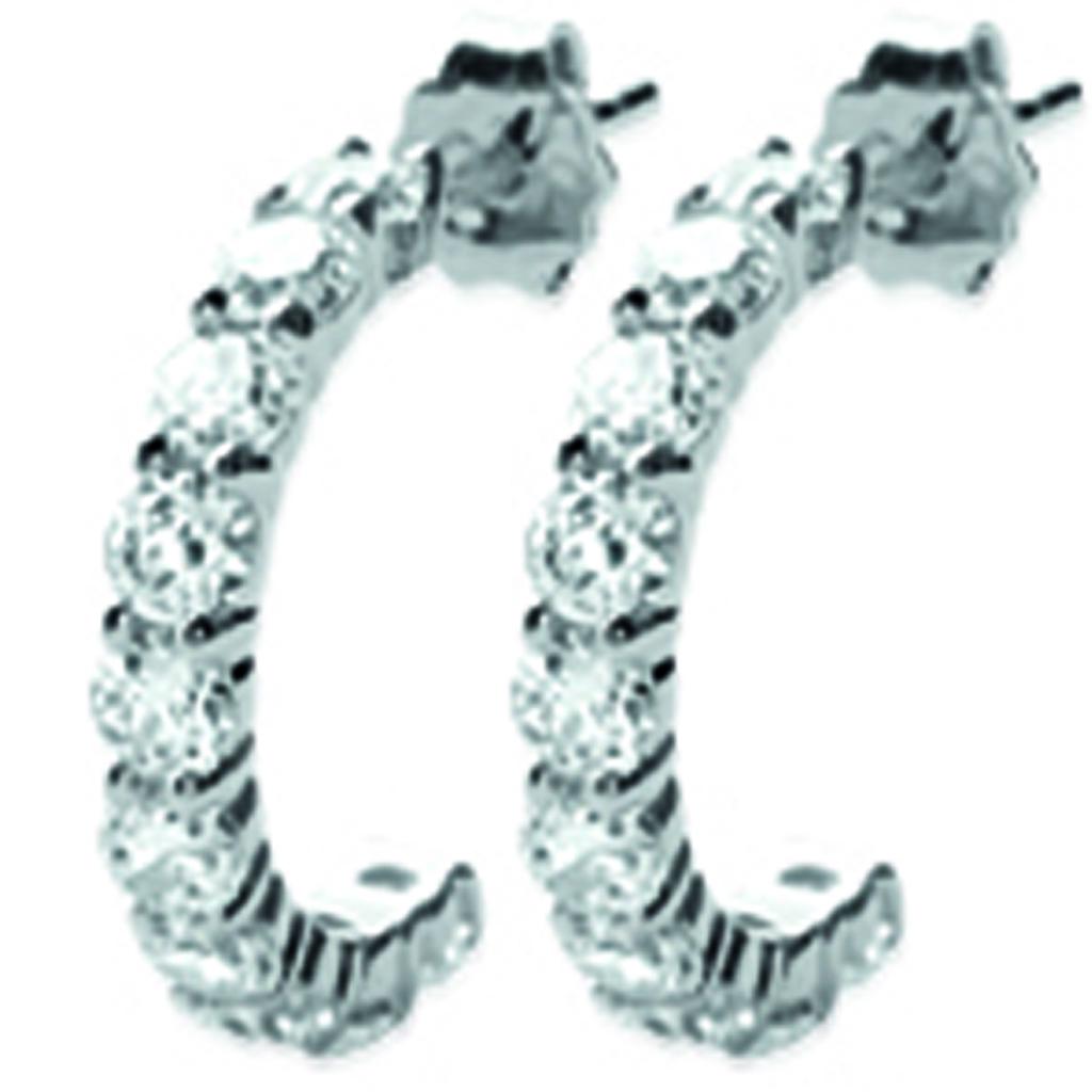 Les Trésors De Lily [L0795] - Half-creoles Silver 'Goddess' Silver-white (rhodium-plated) - 17x3 Mm