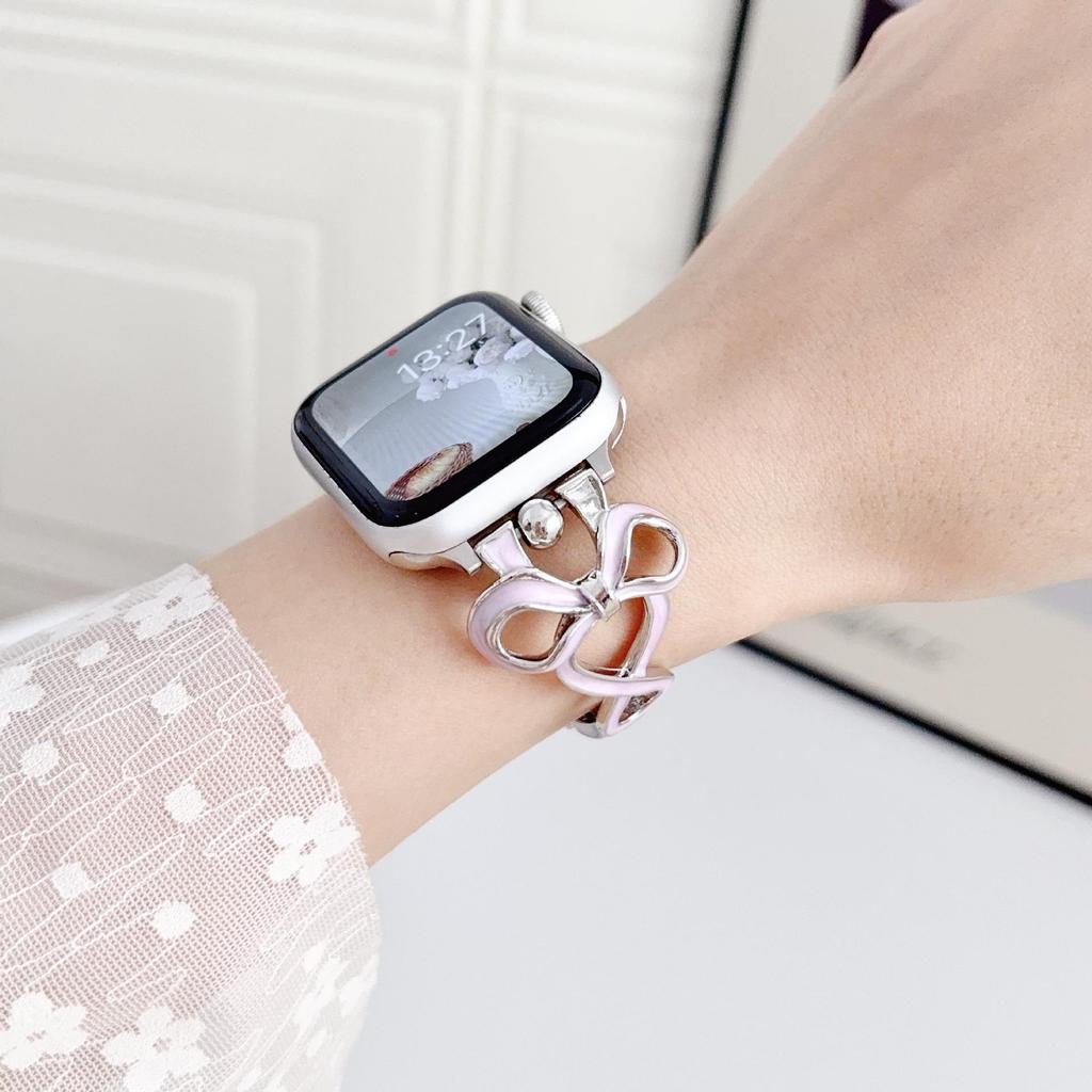 Совместимый ремешок для Huawei GT6, Xiaomi 9 Pro и Apple iWatch 9876SE: Стиль цепочки-банта с капающим маслом