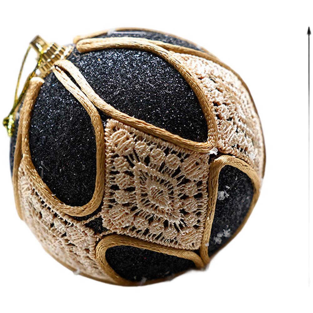 Elegant Christmas Baubles Black Gold Christmas Ornaments 6*6*6cm Festive Atmosphere Enhancer Meticulous Detail Work