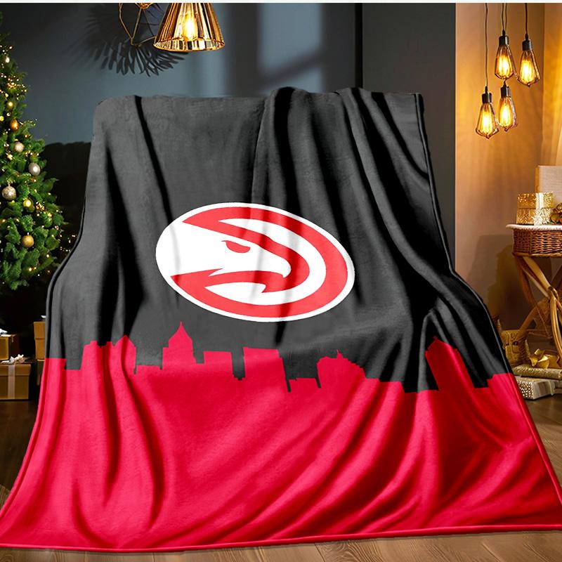 Hawks Basketball Blanket Flannel Throw for Sofa, Indoor, Camping, Living Room, Office, Chair, And Bed Soft Birthday Gift