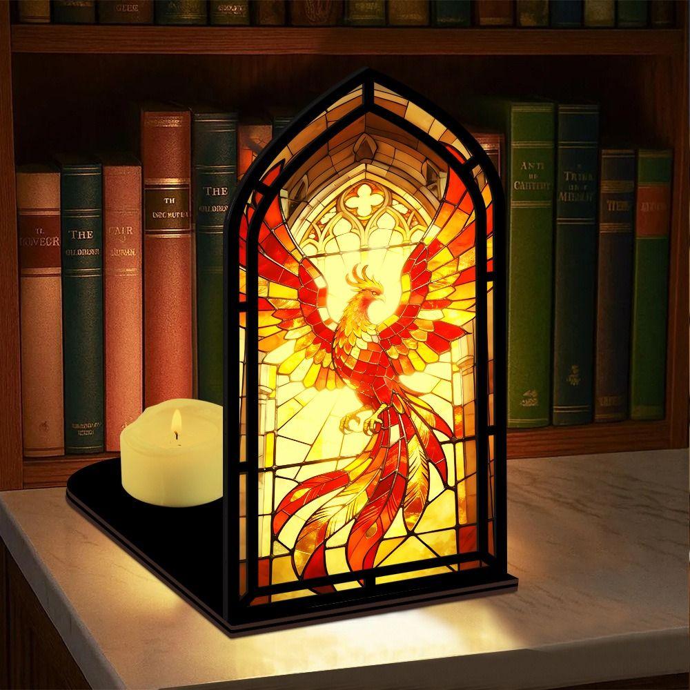 Multicolor Candle Holder Gothic Arch Design Tabletop Holder Bedroom Decor