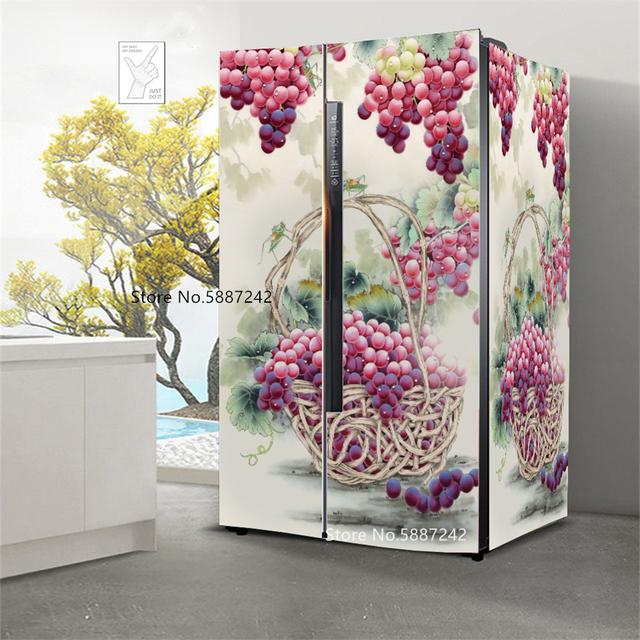 Наклейки на холодильник с морским пейзажем для обоев на холодильник, виниловые самоклеящиеся декорации для пейзажей, пленка для морозильной камеры, пляжная крышка для кухни