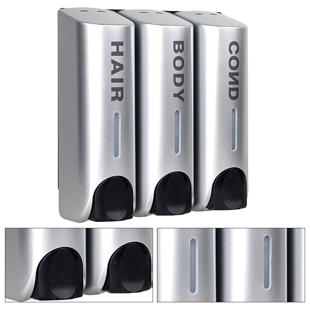 Тройной диспенсер для геля для душа, шампуня, 350 мл, термостойкий, настенный, большой емкости, для ванных принадлежностей