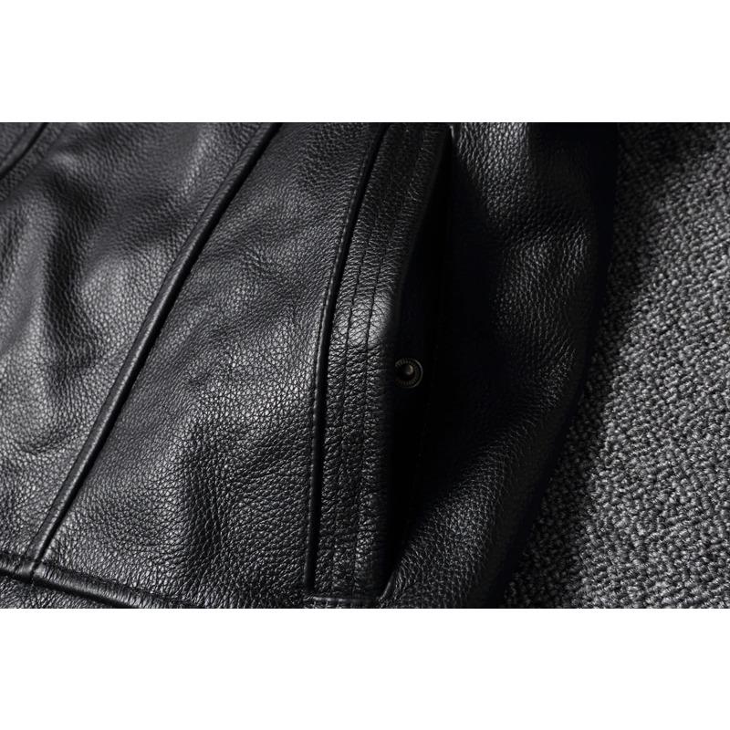 Chinese Size Black Motorcycle Jackets Genuine Cowhide Leather Coats Men Leather Jacket Riding Biker Jackets For Men Clothing Winter