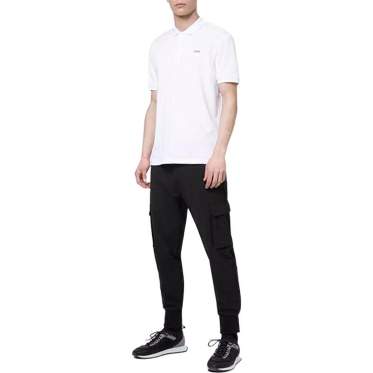 HUGO BOSS Polo Shirts Men's White Polo Collar Moderate Straight Fit 50466182-100
