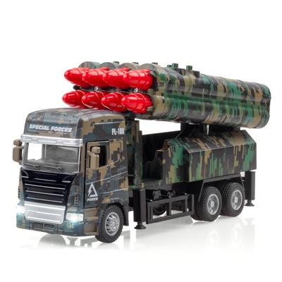 1/32 PL-180, игрушечный грузовик для запуска ракет, модель военного автомобиля со светом и звуками, игрушечный автомобиль из металлического сплава с фрикционным приводом для детей, мальчиков, девочек, взрослых
