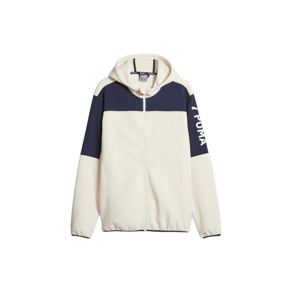 Puma Fit Hybrid Jacket Letter Print Hooded Coat Men Jacket White Blue 523891-87