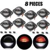 12V 24V LED Half-circle License Plate Light White Red Rear Driving Number Plate Lamp for Truck Trailer ATV Lorry Car Bus Van RV