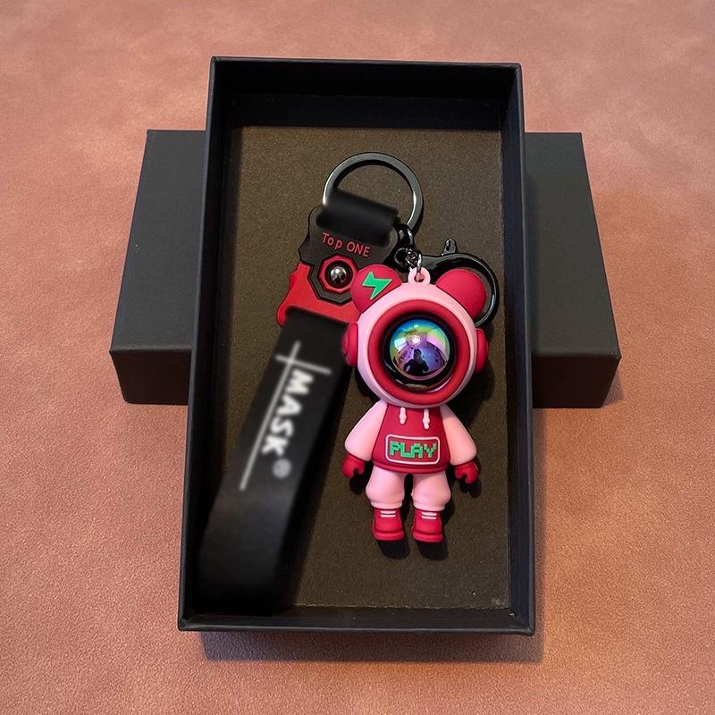 Cute Cartoon Lightning Bear Keychain - Personality Pendant for Couples, Bags & Cars - Creative Gift for Men & Women.