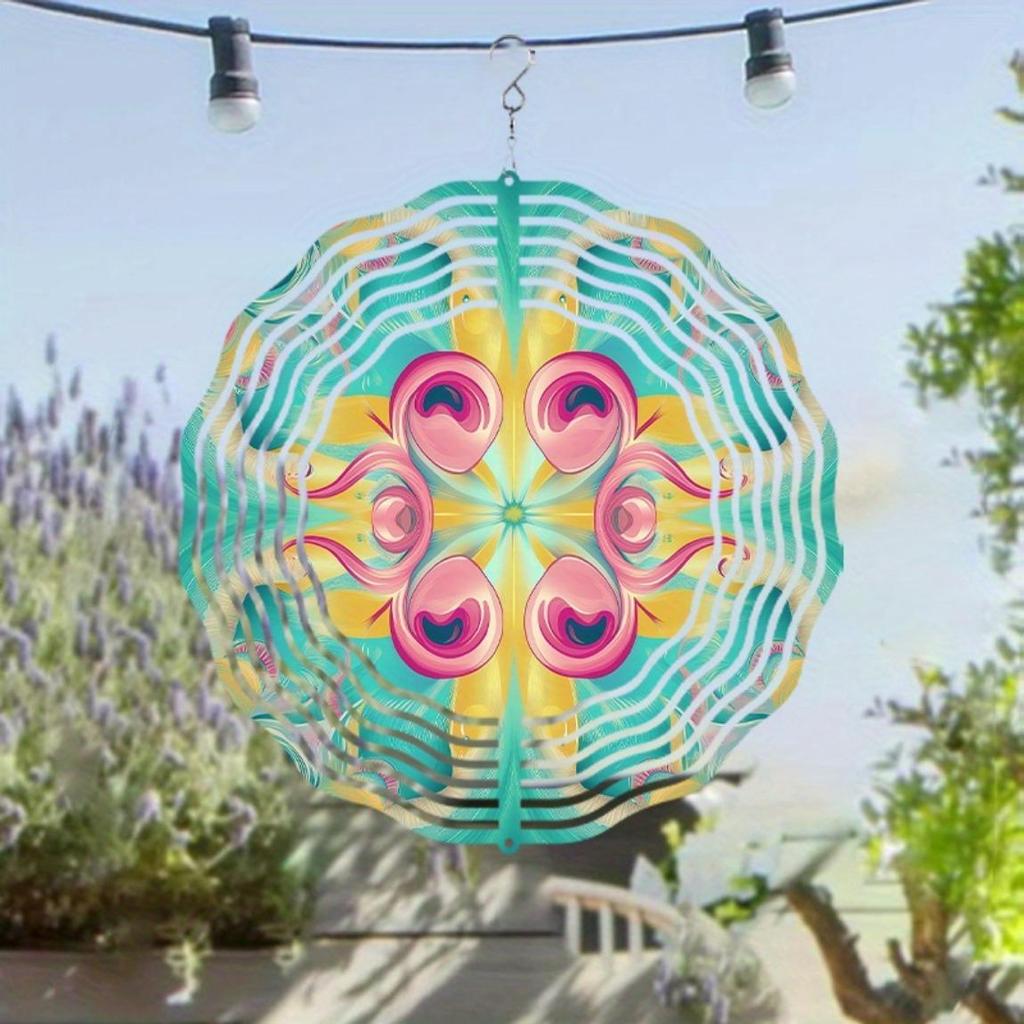 Вращающийся на 360 градусов крючок 10 дюймов вращающийся металлический колокольчик яркий разноцветный декор для улицы для сада балкона все сезоны подарок