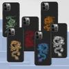 Чехол для телефона Apple Iphone 14 11 13 Pro Max 12 Mini Xr 7 8 + Se 2020 Xs 6 6s Plus 5 5S, крутой силиконовый черный чехол с изображением дракона