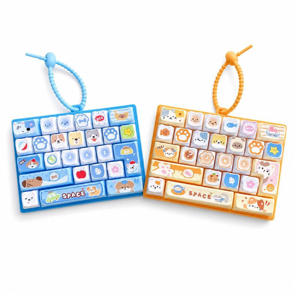 26-key Stress Relief Decompression Toy Clear Key Sounds Press Button Toy Keyboard Toy Bag Pendant