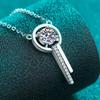 Серебряное ожерелье с кисточкой и муассанитом Yinbaichuan S925 для женщин - Простое, универсальное подвеска на ключицу