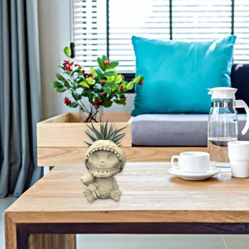 Хэллоуин череп человек силиконовая форма сочный цветочный горшок глина цементная штукатурка формы домашний сад цветок s плесень