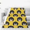 Aizawa Anime Characters Flannel Blanket Quality Soft Durable Yellow Bedding Throws Autumn Camping Couch Chair Graphic Bedspread#