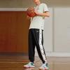 Li-Ning Трикотажные спортивные брюки с цветными блоками на пуговицах, мужские, черные AKLS481-2