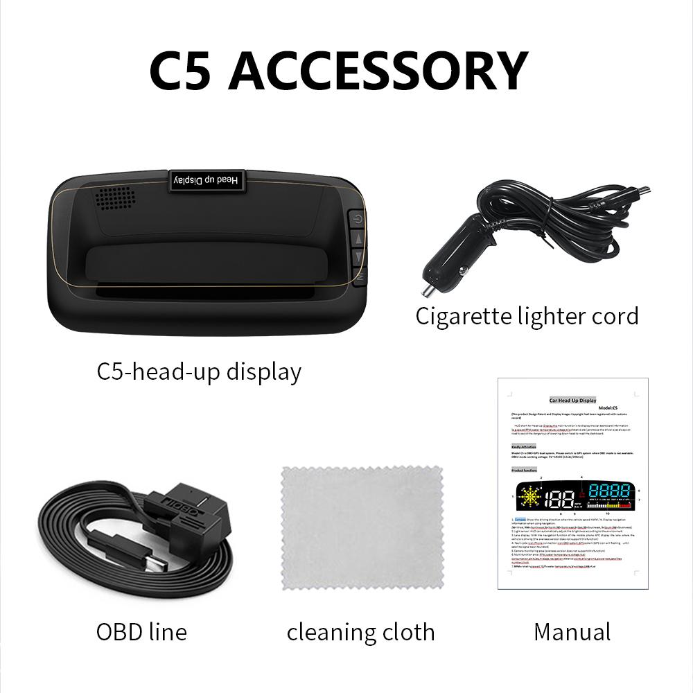 ZQKJ C5 OBD2 GPS HUD проектор автомобильный проекционный дисплей навигация температура воды расход топлива датчики автоматический цифровой спидометр