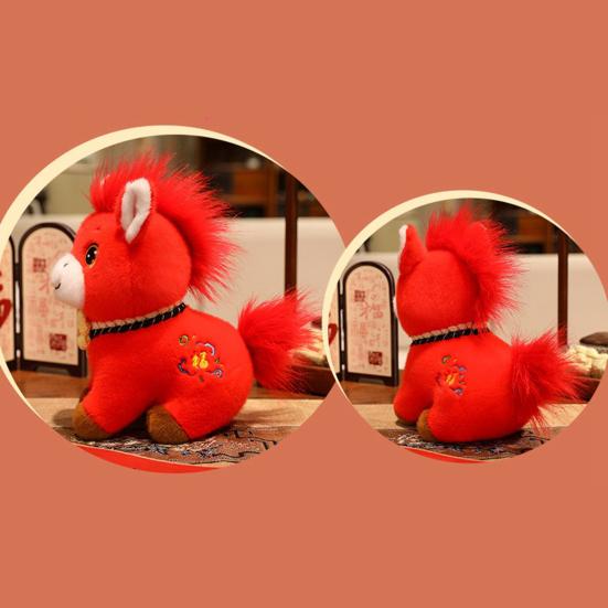 Кукла-лошадь Благоприятное значение Год Лошади Плюшевая игрушка Традиционная зодиакальная тема Лошадь Хорошо