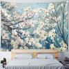 Retro Oil Painting Tapestry Plants Flowers Wall Hanging Hippie Home Art Decoration Living Room Bedroom Wall Decoration
