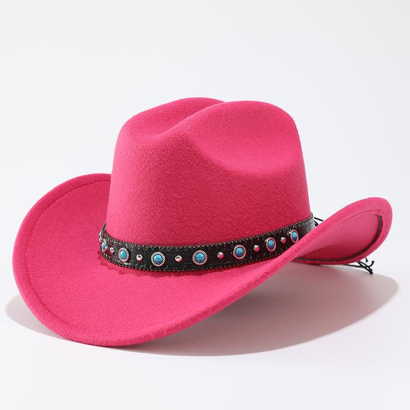 Шляпа Мужская и Женская Шерстяная Пара Цилиндр Широкие Поля Прямые Поля Джазовая Шляпа Западная Ковбойская Шляпа