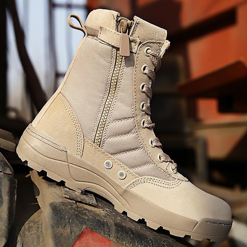Men Desert Tactical Military Boots Leather Ankle Boots Platform Plus Size Warm Men Shoes Men Footwear Autumn Winter Boots Men Hiking Boots Male