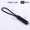 10 Pcs/set 10 Color Zippers Pull Puller End Fit Rope Tag Replacement Clip Broken Buckle Fixer Suitcase Tent Backpack Zipper Cord