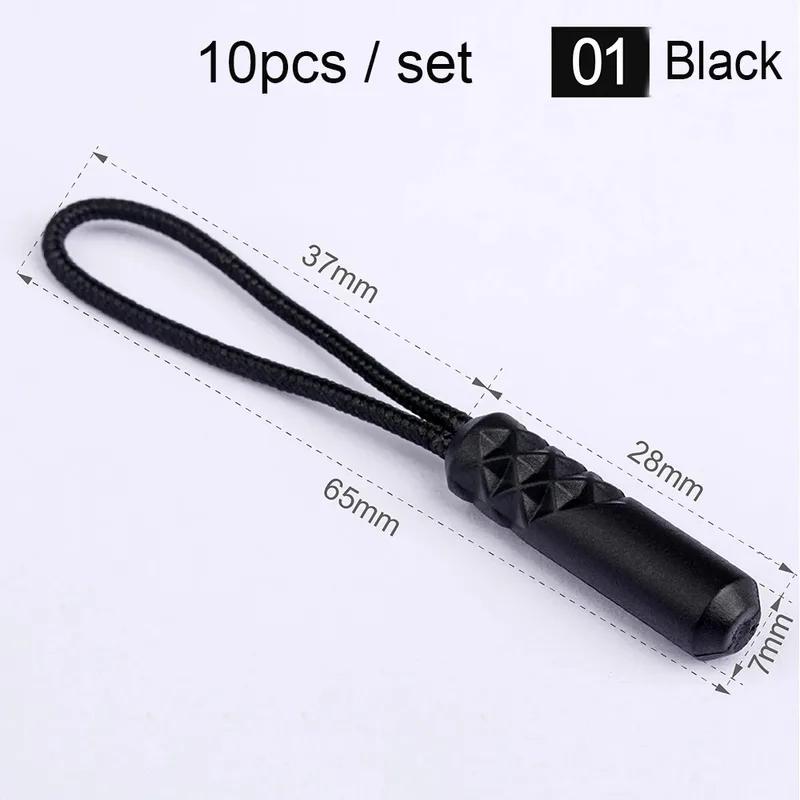 10 Pcs/set 10 Color Zippers Pull Puller End Fit Rope Tag Replacement Clip Broken Buckle Fixer Suitcase Tent Backpack Zipper Cord