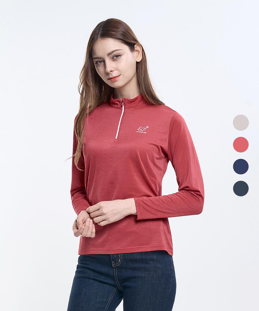 2ELA Sunshine Женская удобная футболка с длинным рукавом на молнии (W6St16) 4 цвета