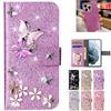 Чехол-кошелек с блестками из кожи для iPhone 17 ProMax Air 16 E 15 Plus 14 12 13 MINI 11 Pro Max Раскладушка