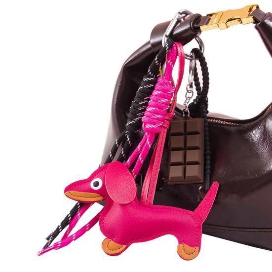 Yousheng Такса Собака Сумка Подвеска Шармы для сумки с Плетеным Зонтом Выдвижная Веревка Ключи Сумки Кошельки Аксессуары