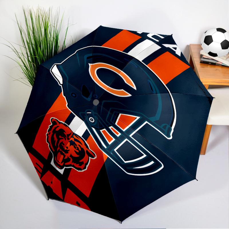 Зонт Chicago Bears - Автоматическое открытие/закрытие, Компактный 8-реберный легкий зонт, Незаменимый для активного отдыха, Аксессуар для пикника, Подарок