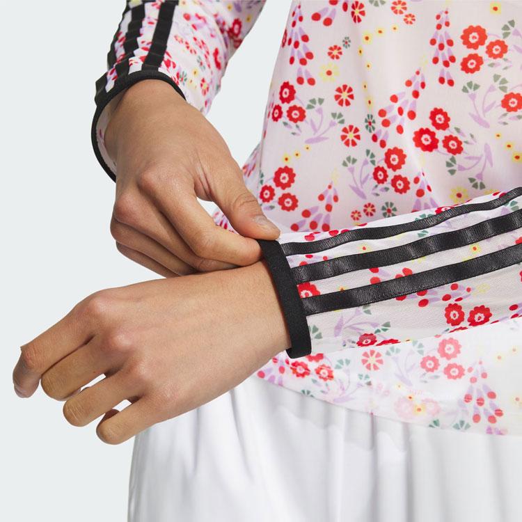 Adidas Женская футболка с сетчатыми рукавами и цветочным принтом X Shuting Qiu, белые топы, белый IM8443