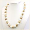 10mm Round White Brown Double Color Glass Pearl Shell Necklace Beads Neckwear Women Girls Gifts for Jewelry Making Design