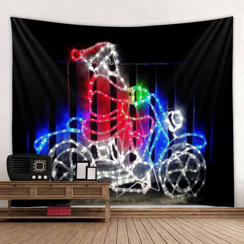 Рождественская снежная сцена Рождественская елка гобелен настенный Санта-Клаус Лось эстетика украшение комнаты украшение стены дома