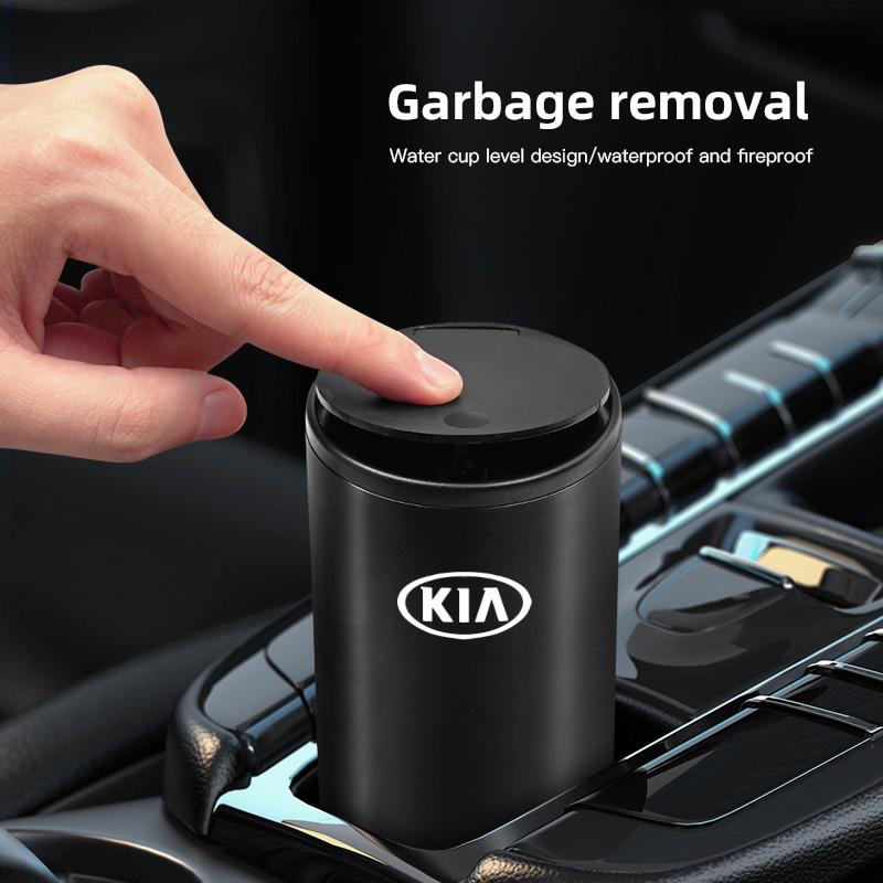 LRVA9 Car Trash Bin Ashtray Mini Auto Dust Organizer Rubbish Bag Garbage Can Container Storage Box For Kia Sportage Ceed Niro K7 K5 K8