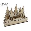 LED Desktop Ornament for Home Christmas Table Wooden Sign, Vintage Tree Village House Lighted Tabletop Decorations Centerpiece, Winter Indoor Holiday