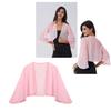 Womens 3/4 Sleeve Chiffon Cardigan Bolero Elegant Summer Ladies Wedding Wraps Shrug Bridal Shawl Evening Cover Up