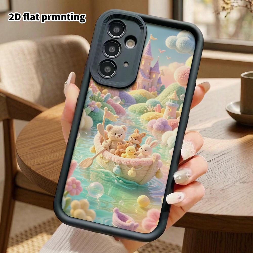 Phone Case: 2D flat, fits Samsung Galaxy A34 A35 M05 M06 S20 S22 S21 FE Plus 5G protective case, little boat roaming the castle, perfect Christmas and