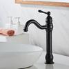 Antique Brass Basin Vessel Sink Faucet Deck Mounted Single Hole Cold Hot Water Mixer Tap Bathroom Basin Faucet Mixers Taps Black