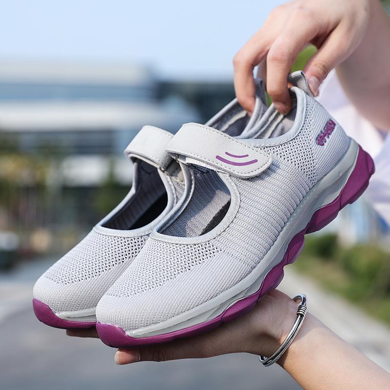 Мода Летняя Мода Женские Балетки Женские Дышащие Сетчатые Повседневные Спортивные Туфли Женские Туфли-лодочки С Перфорацией Повседневная Обувь