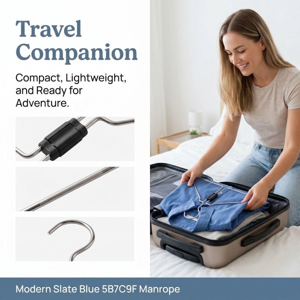 Non-Slip Space Saving Hangers Portable Collapsible Clothes Space Savers For Dorm Room