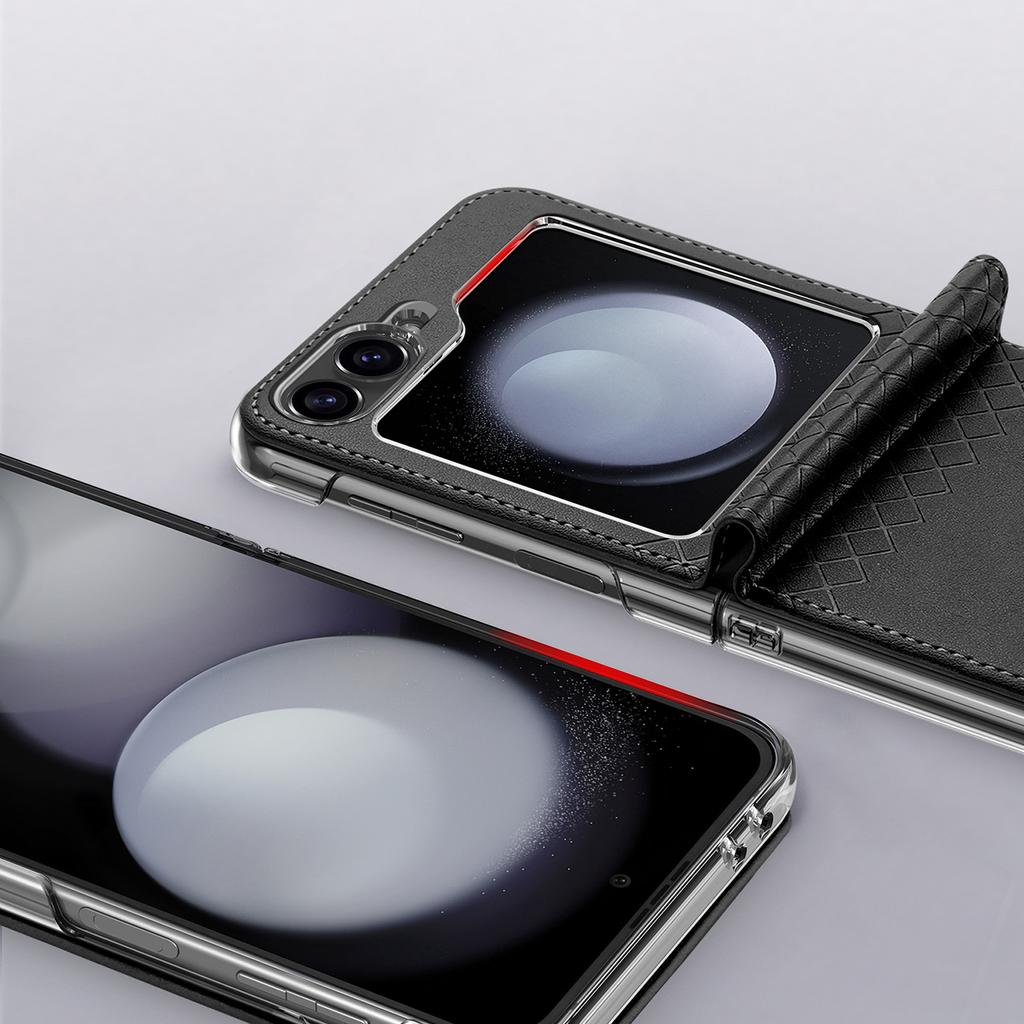 Dux Ducis Bril Leather Case for Samsung Galaxy Z Flip 6 - Black