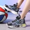 Children's sports shoes 2025 new summer boys button basketball shoes mesh breathable soft-soled running shoes