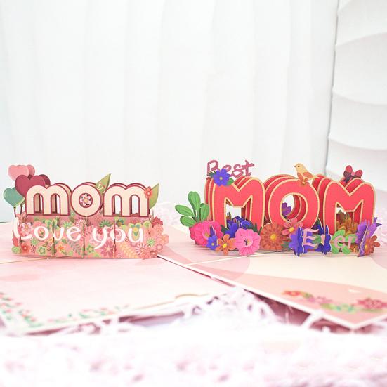 3D Pop Up Mom Love You Card Романтическая открытка с Днем матери с цветами Подарок для мамы, бабушки, жены