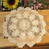 Placemat Table Mat Retro Hollow Round Doilies Home Kitchen Living Room