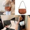 Trendy Vintage Saddle Bag For Women 2023 Fashionable Pu Shoulder Bag With Stitching