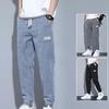 Men's Spring and Summer Season Elastic Waistband Loose Oversized Ankle Pants Casual Jeans