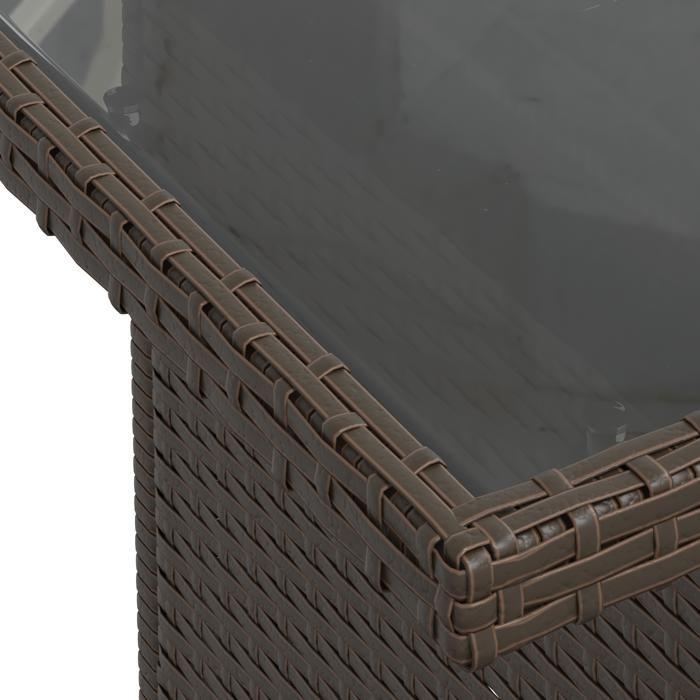 Ensemble de Canapés de Jardin de 10 Pièces avec Coussins Marron Poly Rattan, Canapé de Jardin 2 Places avec Rangement 3357081