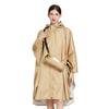 Raincoat Poncho Bicycle Backpack Rainwear Rain Poncho Lightweight Storage Bag Pocket Double Layer Knee Length Women Men (Beige)