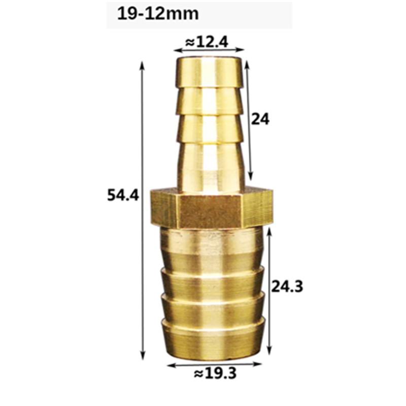 4mm 5mm 6mm 8mm 10mm 12mm 14mm 16mm 18mm 20mm 2 Way Straight Hose Barb Brass Pipe Fitting Reducer Coupler Connector